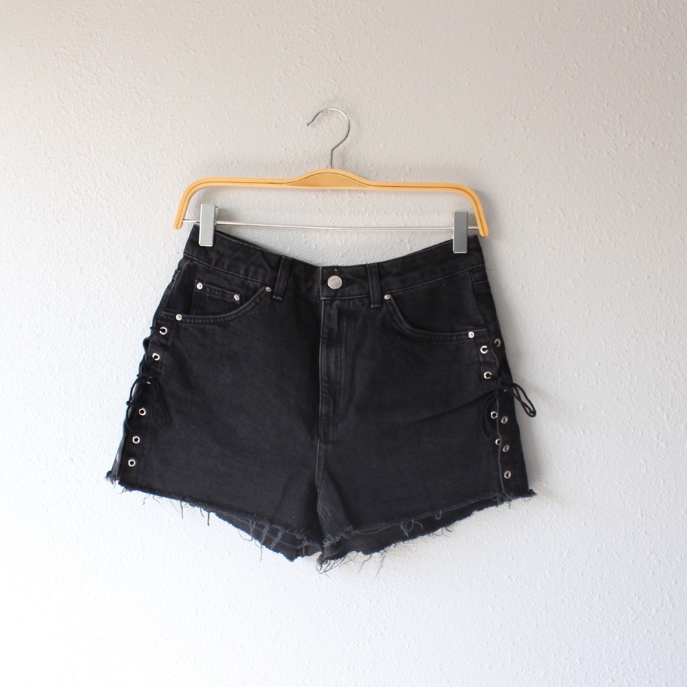 Zara Moto Denim Shorts
